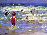 Edward Potthast Little Sea Bather painting